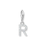 Thomas Sabo Charm-Anhänger Buchstabe R mit Weissen Steinen Silber - 1955-051-14